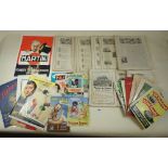 A box of advertising cards, pamphlets and pictures