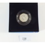 A Royal Mint Issue silver proof Piedfort coin - Glasgow 2014 Commonwealth Games 50 pence - in case