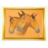 S Kegg - oil of three horse's heads 59 x 45cm