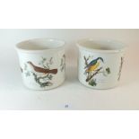 A pair of Portmeirion Birds of Britain jardiniere's