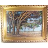 Jean Alphonse Stival ? oil on canvas landscape with trees 45 x 63cm