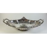 A silver plated centre piece bowl with pierced decoration