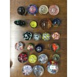 A collection of twenty three paperweights