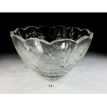 A Stuart Crystal Cascade Fuschia large fruit bowl