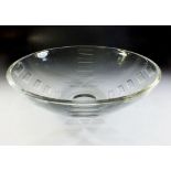 A large Edinburgh glass bowl 'The Edge' 34cm diameter