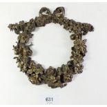 An early 19th century French ormolu floral wreath - a fitment from a piece of furniture