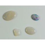 A group of three opals and an opal doublet, total 10cts