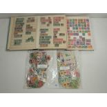 Box of US stamps, mint and used, in 2 stockbooks and packets incl blocks, higher values to $5,