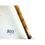 A Hardys Palakona two piece bamboo 'CC de France' split cane fishing rod
