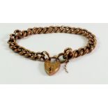 A 9 carat gold bracelet with heart clasp 12.5g