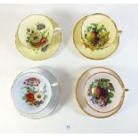 Four Royal Grafton cabinet cups and saucers
