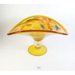 A large Murano multi-coloured glass display comport, 22cm high