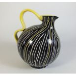A 1960s retro yellow and black stripe Goebel pottery jug