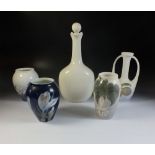 A Royal Copenhagen porcelain decanter together with some other Royal Copenhagen vases