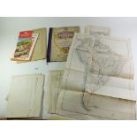 A tray of vintage maps and atlases etc