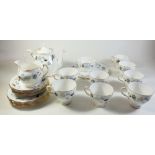 A Colclough China teaset - pattern number 8162, comprising teapot, eight cups and five saucers,
