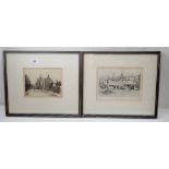 Two engravings of a Glasgow scene