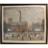 A print after Lowry 'Coming Home From The Mill', 56 x 70cm