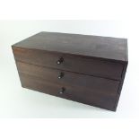 A 19thC small specimen cabinet, possibly for microscope slides - 40cm wide.