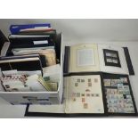 Dealer clear-out in large box of Br Commonwealth/ROW mint and used stamps in 12 albums/stockbooks,