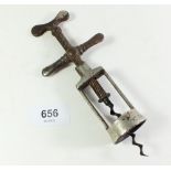 A 19thC twist fly nut corkscrew 'The Victor'