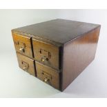 An early 20thC oak 'advance card index cabinet'