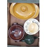 A group of kitchenalia including TG Green tureen, Shelley jelly mould, enamel teapot etc