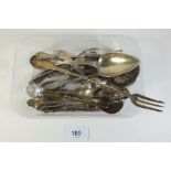 A group of silver plated small collectables and cutlery