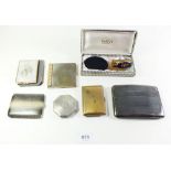 A group of vintage cigarette cases and compacts etc