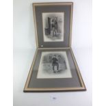 Two Charles Dickens oval prints 18 x 13.5cm