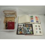 Box of GB QV-QEII mint and used defin/commem etc in 3 albums stockbook, booklet and packet and 3