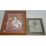Zilaway - pastel of a Jack Russell 25 x 21cm and another pastel of a Jack Russell
