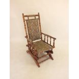 An American turned wood rocking chair