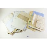 A box of late 19th and early 20th century hand written ephemera and documents, mainly in the form of