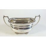 A silver sugar bowl Birmingham 1939, marked Harrods 188g