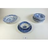 Six Spode Italian fruit bowls, six soups and stand and eleven various other bowls