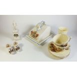 A small group of Coronation Ware including butter dish and crested ware