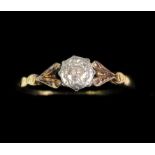 An 18 carat gold ring set illusion set diamond, size L