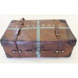 An antique leather trunk