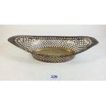 A silver oval silver pierced dish 194g