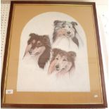 Ronald Swanwick - print of three Collie dogs, 49 x 38cm