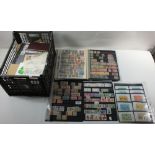 A large accumulation of all world stamps in crate including early Japan, mint US stockbook, South