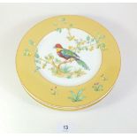 A set of six Villeroy & Bosch plates printed birds