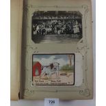 Accumulation of postcards in two albums inc. RP 1911 Rink Carnival, comic including Jotter,