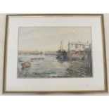 M Max Greenwell ? watercolour harbour scene 31 x 44cm