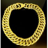 A Spratling Silver Mexican heavy silver gilt interwoven chain link necklace, Spratling makers mark