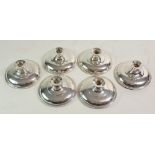 A set of six silver taper candle stick holders - each 7 1/2 cm diameter wide, Birm 1962
