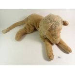 An early 20th century gold plush Lion pyjama case, possibly Merrythought