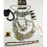 A selection of various costume jewellery