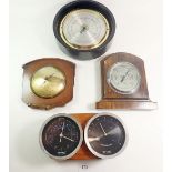 A Short and Mason marine barometer and three other vintage barometers
